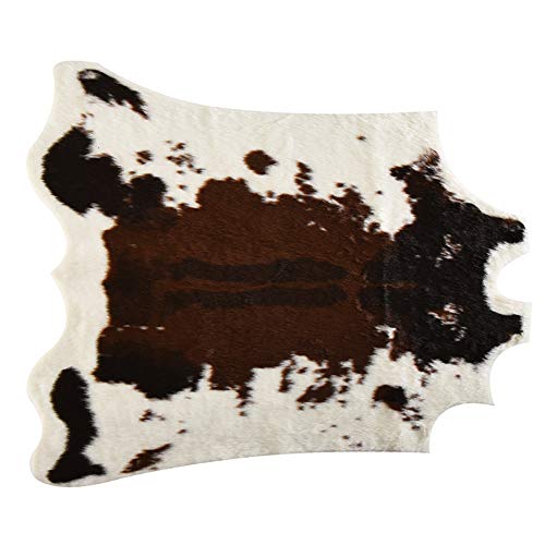 Washranp Tappeto con Stampa Tigre Mucca Tappeto Finto Pelle Bovina Tappeto con Stampa Animale Tappeto Morbido Tappeto Antiscivolo Tappeto Camera da Letto Ufficio Soggiorno Tappetino 110x95 cm Mucca#