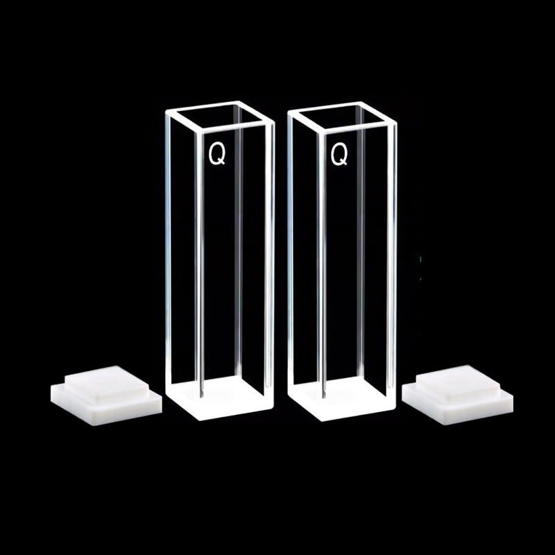 Generisch 2 Stück Quarz Cuvette, Spektrophotometer Kuvettes 10 mm Pfad Länge, Lichtdurchlässigkeit über 80%, Säure- und laugenbeständig