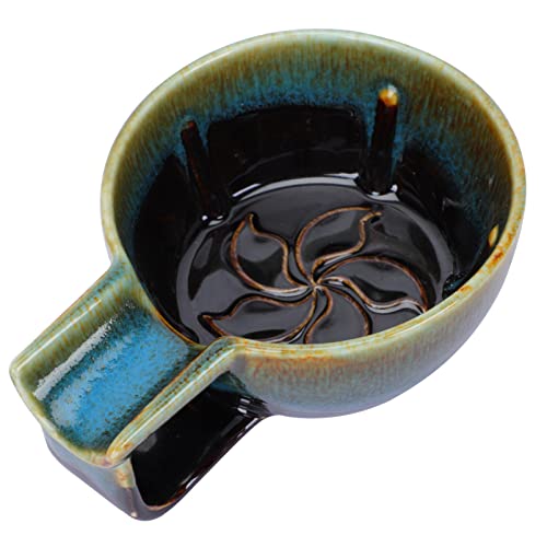 HEALLILY Ceramic Shaving Soap Bowl: Shaving Scuttle Mug Shaving Soap Mug Bowl Cup with Handle for Hair Cutting Salon Barber Home Assorted Color