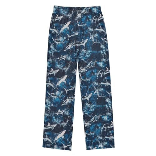 Boys' Pants Blue Ocean Sharks Wave Long Bottoms Jogger Pants Elastic Waist Trousers with Pockets S-XL