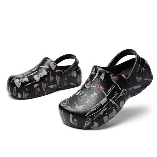 Image of Meidiastra Men Chef Clogs Slip Resistant Garden Clogs with Arch Support Safety Nursing Shoes Work Shoes Water Oil Resistant for Men Food Service