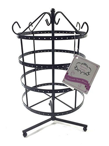 96 Pairs Black Color Rotating Earring Holder / Earring Tree / Earring Oraganizer / Earring Stand / Earring Display