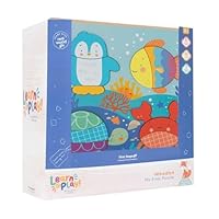 Wooden Educational Toy Collection for Toddlers – Learning Clock, Chunky Puzzles, Cut & Serve Fruit Set, 2 in 1 Activity Board, Mini Bead Mazes - Fine Motor Skills, Colour Recognition Early Learning