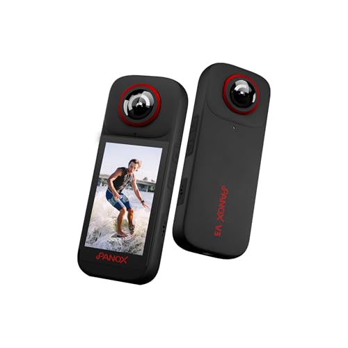 PANOX V3 360 Camera for Motorcycle, HUD 8K Waterproof Action Camera, 72MP Photo, Split-Screen Shooting, Emergency Recording, GPS Panorama, PilotSteady™,One-Tap and Precision, Quick Share