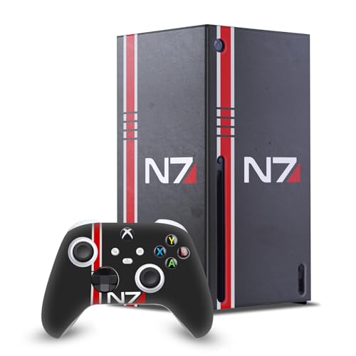 Skin Xbox Series X Mass Effect Logo N7 Head Case Designs autocollant pour console et manettes