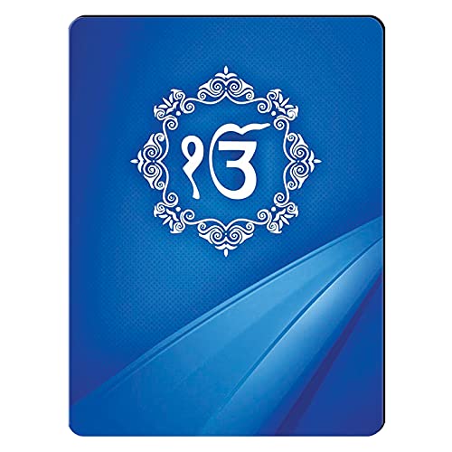 Indian Collectible - Figura de ídolos de madera impresa india | Ek Onkar Blue Art | Estatua espiritual para decoración del hogar