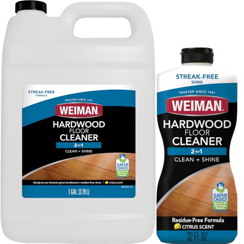 Image of Weiman Hardwood Floor Cleaner Gallon and Refillable Squeeze Bottle - Finished Wood Surfaces