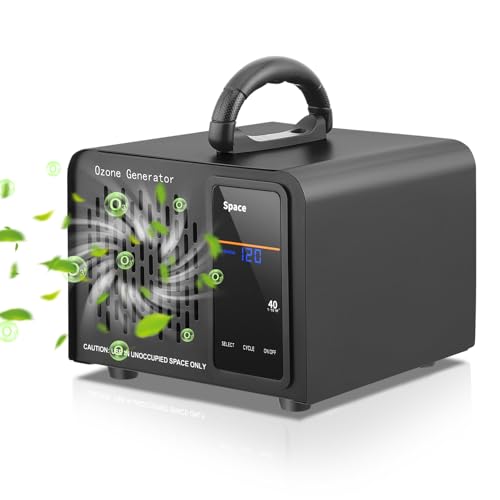 Nastopee Generador de Ozono 60000mg/h, ozono hogar purificador de Aire 400㎡, Temporizador De 120 Minutos, Maquina ozono con Pantalla Táctil, Ozonizador para Casa, Coche, Sótano
