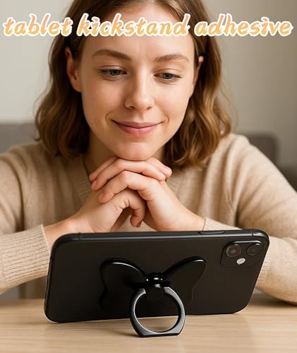 Image of 2PCS Phone Back Holder Grip with Ring Holder for Phones Case, 360 Collapsible Hand Grip Kickstand for All Phones(Gold and Black)