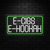 E-Cigs E-Hookah Neon Sign for Retail Displays | Value priced LED Flex Neon | Electronic Light Up LED Sign for Windows/Walls | 37'W x 20'H x 1'D