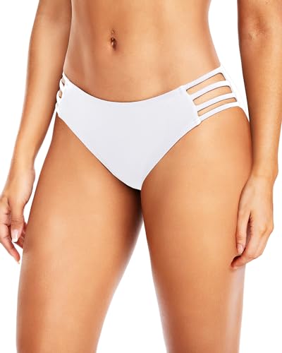 Image of Women Bikini Bottom Full Coverage Bathing Suit Bottoms Swimsuit Bottom | Low Waist Design, Side Strap Cutout, Full Rear Coverage, Secure Fit, Soft Breathable Fabric