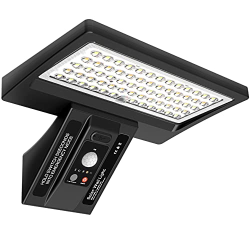 Ucgg Solar Wall Light Outdoor, 64 Led 650Lm, Type 2 Optical Lens, Ip65 Waterproof, Dual Color Temperature 3-Mode Lighting Wall Light With Remote Control, Pir Motion Sensor And Usb Charging #TOP3
