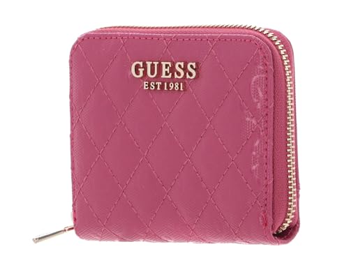 Portefeuille GUESS Yarmilla SLG en finition haut de gamme zippé couleur framboise