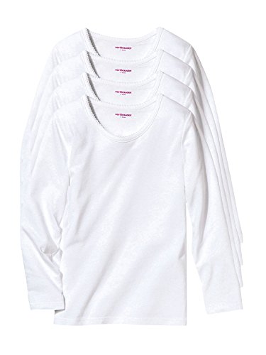 VERTBAUDET Lote de 4 Camisetas de Manga Larga niña Blanco 3A