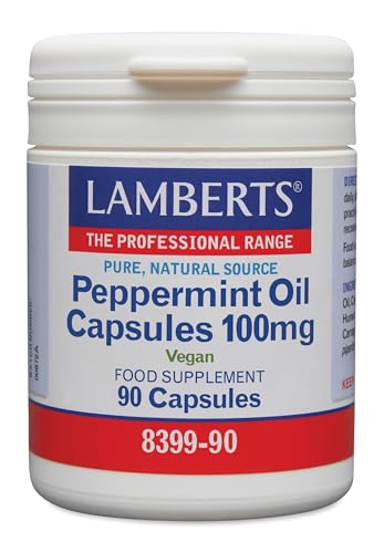 Lamberts Aceite de Menta 100 mg | Menta Piperita Pura | Digestión y Bienestar Digestivo | 90 Cápsulas | 90 Días | Calidad Farmacéutica GMP