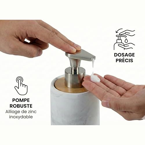 Porte-savon et distributeur salle de bain design marbre blanc - 6