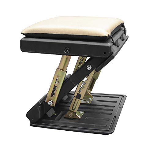 MAOMAOQUEENss Adjustable Footrest,with Removable Soft Foot Rest Pad,Max-Load 120Lbs with Massaging Beads for Car,Under Desk, Home, Train,4 Level Height Adjustment,Beige