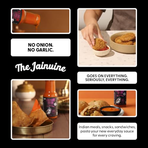 Image of Naagin Jainuine Hot Sauce (215g) | Jain Friendly | No Onion, No Garlic | Mildly Spicy | Fruity & Balanced | Vegan | Dip, Cook | Perfect for Snacks, Indian Meals & Cooking