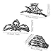3PCS Black Spider Web Skeleton Hand Skull Hair Claw Clips for Women And Girls, Hiphop Metal Large Medium Size for Thick Thin Hair, Headband Barrette for styling Hair Accessories Party Gift (Black Gun)