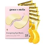 grace & stella Under Eye Mask - Gifts for Women - Travel Essentials - Reduce Dark Circles, Puffy Eyes, Undereye Bags, Wrinkles - Gel Under Eye Patches for Bridesmaid - Vegan Self Care (24 Pairs, Gold)