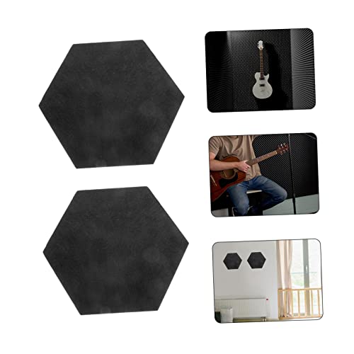Paneles acústicos Hemoton 2 piezas para absorción de sonido, material de alta densidad para insonorización, tableros hexagonales para decoración de hogar y oficina miniatura 7