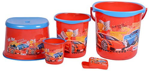 Nayasa 5 Piece Plastic Bucket Set, Red - by AAROHI13 : Amazon.in