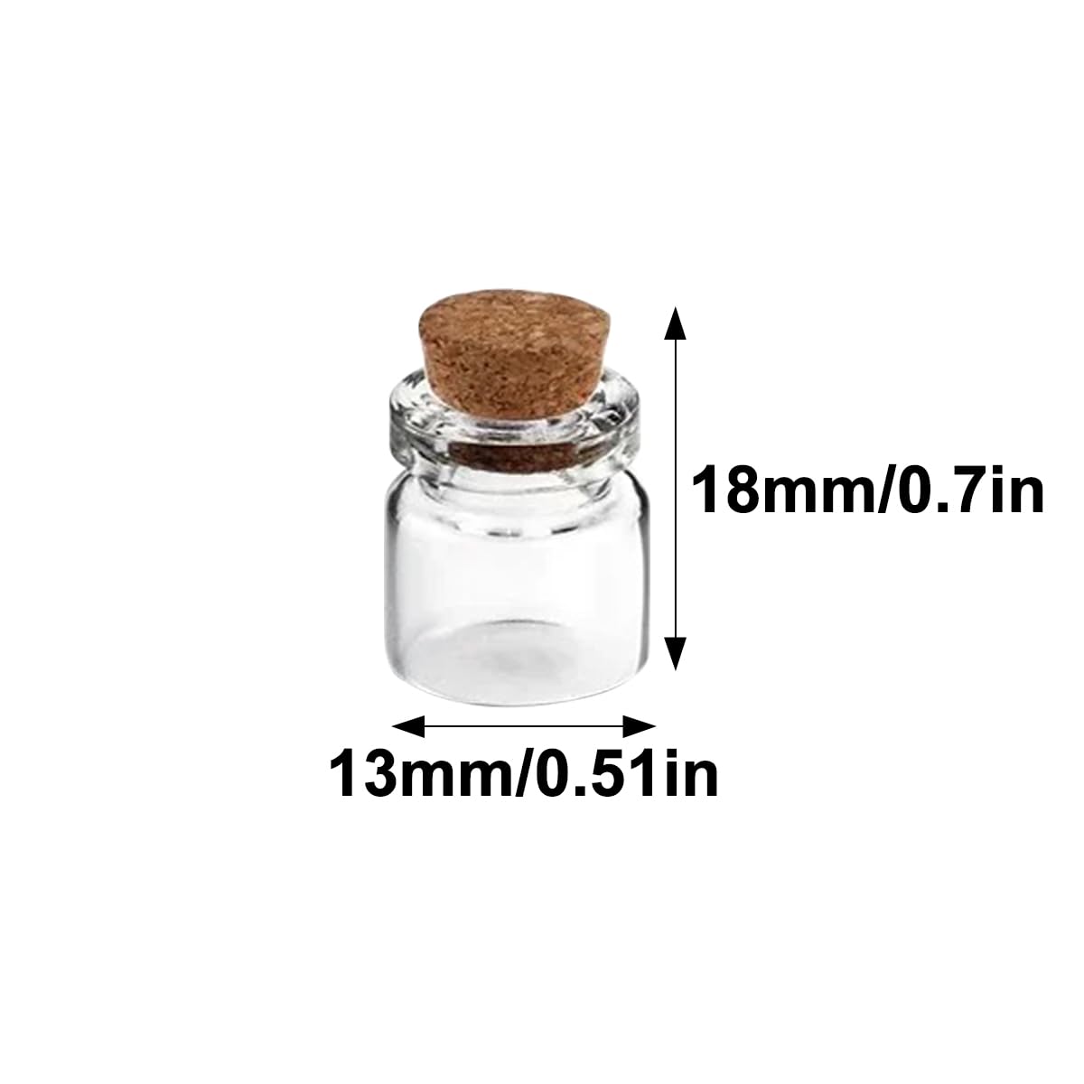 10-200 Stück Mini-Glasfläschchen mit Korken, kleine Fläschchen zur Aufbewahrung von Kunsthandwerk und Gastgeschenken