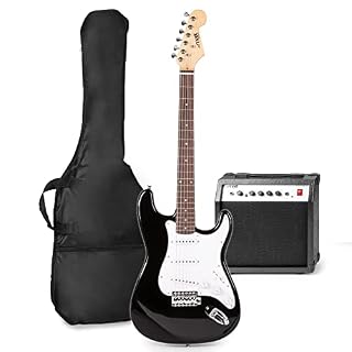 MAX GigKit Set de Guitare Électrique avec Support de Guitare – Noir, Idéal pour Débuter la Guitare - Les Beatles, Paul McCartney, John Lennon, RIngo Starr, George Harrison MAX GigKit Set de Guitare Électrique avec Support de Guitare - Noir, Idéal pour Débuter la Guitare – Image 4
