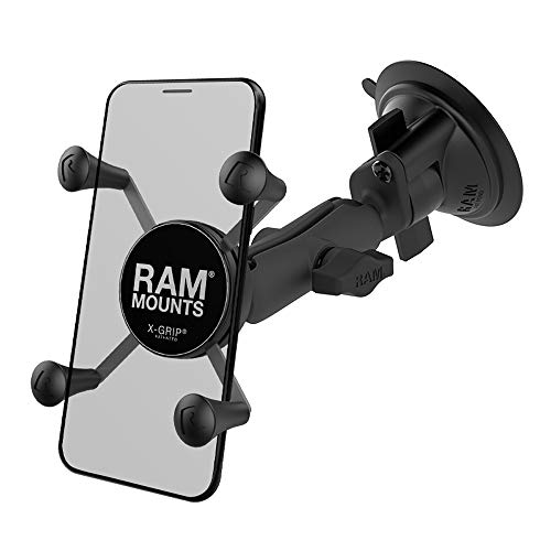 Black Friday 🔥 RAM Mounts X-Grip Phone Mount with Twist-Lock Suction Cup Base RAP-B-166-UN7U with Medium Arm for Vehicle Windshields