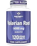 High Strength: Valerian Root Tablets - 4000mg per Tablet - Stress Management Herbal Supplement - Valerian Root Supplement for Sleep Support - Vegan - FuelFinity® Standards