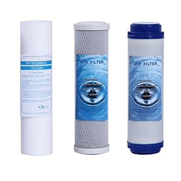 MGidea kit tre cartucce per KIT filtrazione acqua H2O 10" 1 filtro sedimenti + 2 filtri carboni