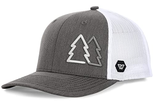Image of Simple Pine Trees Trucker Hats for Men Adjustable Snapback Mesh Cap Great for Outdoors