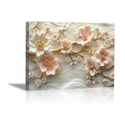 Tableau fleur de cerisier rose 60x90 cm déco murale salon moderne encadré