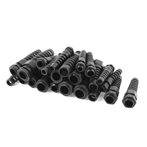 Aexit Plastic Adjustable Cord Management PG7 PG9 PG11 PG13.5 PG16 Spiral Cables Gland 25 in Cable Ties 1 Black