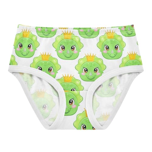 Joisal Cartoon Girls Underwear Toddlers 2t Cotton Panties for Girl Cute Cartoon Dinosaurs Green White Kids Undies Briefs