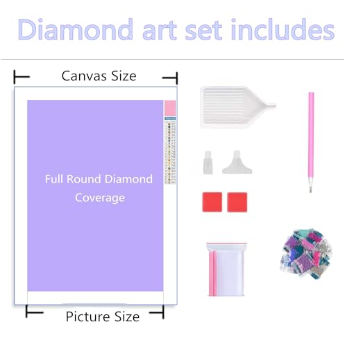 Kit complet de broderie diamant grand format art paon et fleurs - 3