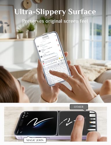 Image of MAGIC JOHN for iPhone 17 Screen Protector Tempered Glass Easy Installation | 2Pack, Auto Dust-Elimination, , Bubble Free, HD Clear, Scratch Resistant, 6.3 inch