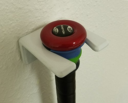 Grip-N-Rip Aluminum Single Bat Rack - Display - Holder - Powder Coated (White)