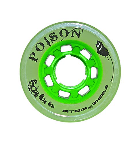 ATOM WHEELS - Poison - Indoor, Outdoor - 2 Packs - 8 Wheels / 62mm x 44mm / Color: Green