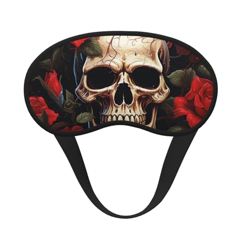 Sleep Mask for Side Sleeper Silk Sleeping Eye Masks with Elastic Strap Super Soft Eye Sleep Shade Cover Skull Rose-Red Blackout Night Blindfold for Women Men Travel