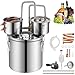 VEVOR Distillatore Bevande Alcoliche Fusto Capienza ca. 11,4 L Kit di Distillatore di Alcol per Raffreddamento, Set di Distillatore a Doppio Condensatore con Distillazione Secondaria Liquore Alcolico immagine