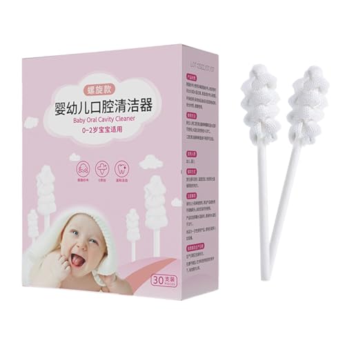 赤ちゃん用舌クリーナー お口掃除スティック 30本セット 柔らかいガーゼヘッド製 赤ちゃんの口腔ケア 0〜2歳対応