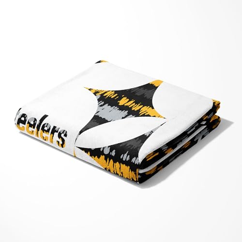 Image of Northwest NFL Pittsburgh Steelers Oversized Microfiber Beach Towel, 60 x 70 Inches - Quick Dry, Sand Resistant, Lightweight, Highly Absorbent, Shibori Design