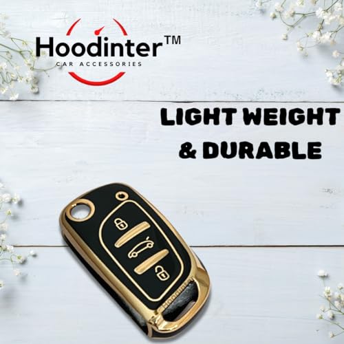 Image of Soft TPU Premium Car Key Cover Compatible with Xhorse B11 DS Model Universal Remote Flip Key Covers (Black with Golden)