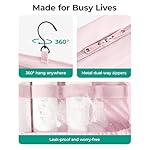 BAGSMART Travel Toiletry Bag for women, Portable Hanging Hook Makeup Bag Organizer, Waterproof Makeup Cosmetic Bag, for Full-Size Accessories, Toiletries,Black - Image 5