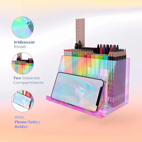 Organisateur de stylo transparent et accessoires de bureau - 7