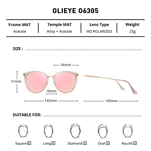 Vintage Polarized Cat eye sunglasses for Women Classic Oversized Cateye Sunglasses2