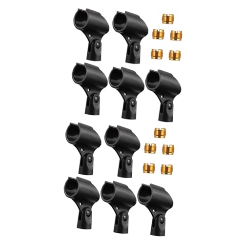ERINGOGO 10pcs Microphone Stand Holder Clamp Clip Swivel Black