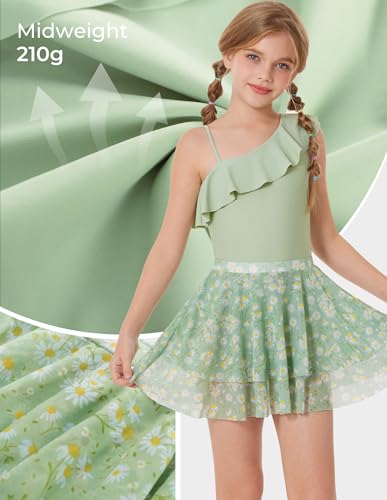 Image of GRACE KARIN Girls One Piece Swimsuits with Mesh Skirt Bathing Suit Swimwear 6-14Y