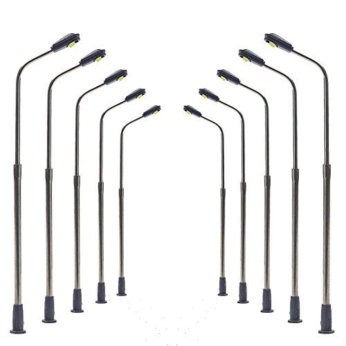 LQS06WM 10pcs Model Railway Train Lamp Post Street Warm White Lights N Scale LEDs New